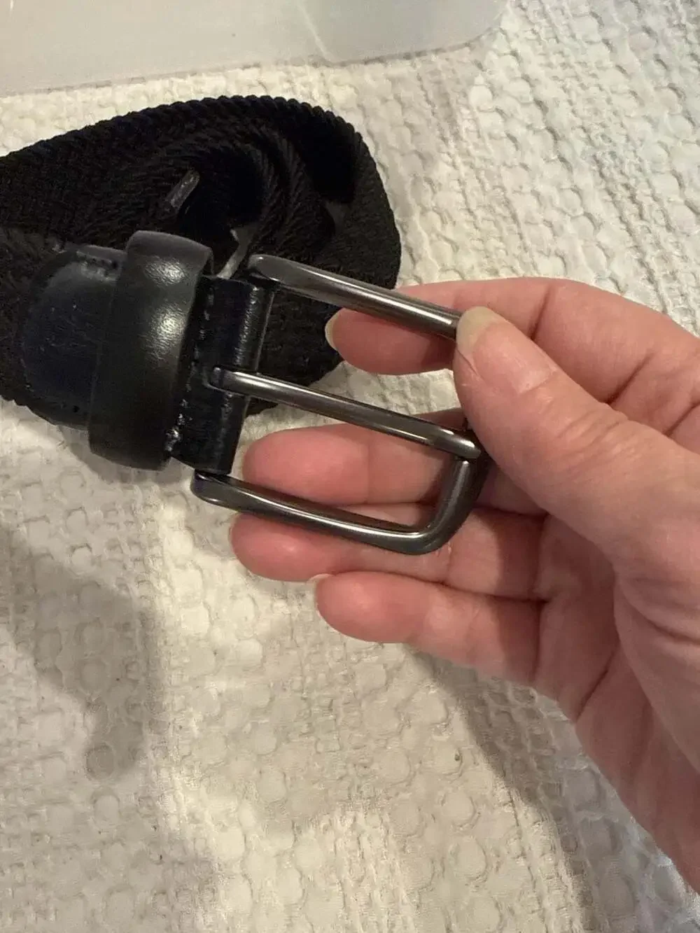 Original Penguin Black Braided Woven Belt Size S 30-32